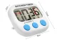 Digital Kitchen Timer with Magnet and LCD Display, White