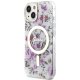 Guess iPhone 14 Plus vāciņš Flower MagSafe, caurspīdīgs