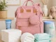 Multifunctional Backpack with Crib and USB, Pink