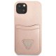 Guess Saffiano Triangle Logo Cardslot Case for iPhone 13 mini, Pink