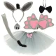 Kids Carnival Costume Donkey, 6 Pieces
