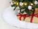 Christmas Tree Rug Mat, White Furry, Round, 90 cm