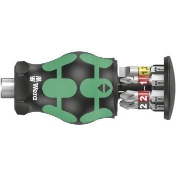 Wera Kraftform Kompakt Stubby Magazine 2 Screwdriver with Bit Storage, 6 Pieces