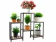 Wooden Flower Stand / Shelf Unit with 6 Shelves, Brown, 96x74x25 cm