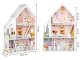 Wooden dollhouse with 3 floors, 15 furniture pieces, XXL, ECOTOYS, pink