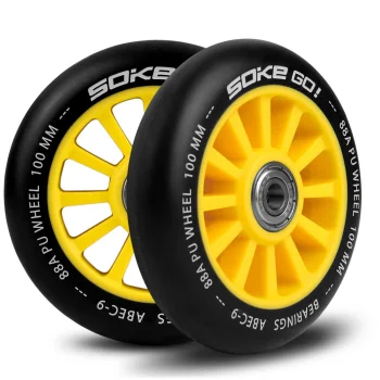 Soke Scooter Wheels 100 mm 2 Pack Yellow