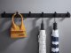 Wall-Mounted Coat Rack with 6 Hooks for Clothes and Towels, 54.5 cm, Black