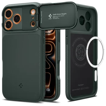 Spigen Optik Armor MagSafe Phone Case Cover iPhone 17 Pro - Green