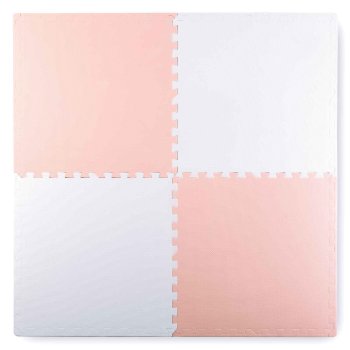 Ricokids large educational foam puzzle mat peach and white