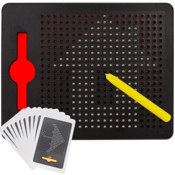 Kruzzel Magnetic Drawing Board with Stylus, 380 Balls, Black