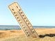 Wooden outdoor indoor home thermometer