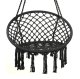 Garden Home Hammock Chair Swing from Braided Rope, Black