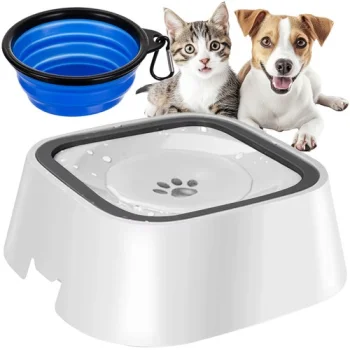 Purlov 1.5L Spill-Proof Water Bowl for Dogs and Cats + Travel Bowl