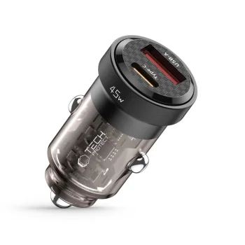 Tech-Protect CC45W Car Charger USB-C PD 45W / USB-A QC 3.0, Black