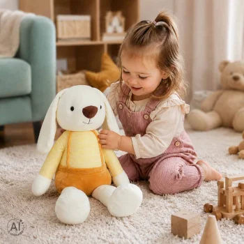 Plush Stuffed Animal Toy Bunny in Yellow Pants 70 cm