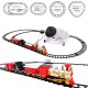 Large Electric Train Set for Kids with Steam Locomotive, Sound, Light and Smoke