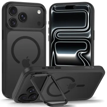 Tech-Protect MagStand MagSafe CC Case for iPhone 18 Pro / 17 Pro with Kickstand, Matte Black