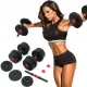 4Fizjo 314 Adjustable Bitumen Dumbbells 2 x 15 kg, Black/Red