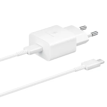 Samsung EP-T1510XWEGEU USB-C 15W PD AFC Wall Charger + USB-C Cable - White