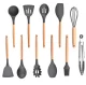 Kitchen Utensil Set, 12 Pieces, Dark Grey