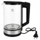 Electric Kettle, Glass, 1500W, 2L, LED Illumination, Black