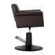 Hairdressing Chair Gabbiano Lucca Brown with Black Base