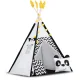 Nukido Kids Tipi Tent with Panda Design, Garland and Lights