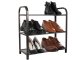3-Tier Shoe Rack, Black/Silver