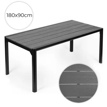 MultiGarden Garden Table, 180x90 cm, 8 Seater, Grey