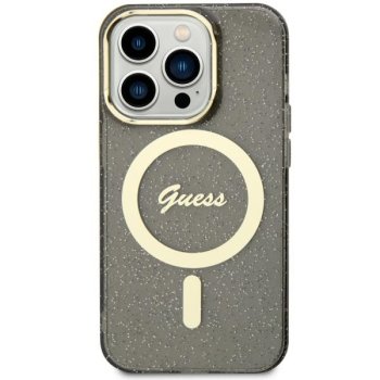 Apple iPhone 11 6.1'' Guess Glitter Gold MagSafe Case Cover (GUHMN61HCMCGK), Black