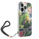 Guess Flower Strap iPhone 14 Pro Case with Wristlet, Blue