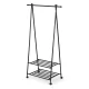 Garment Rack on Wheels with 2 Shelves ModernHome Heavy Duty Clothes Rack, Black