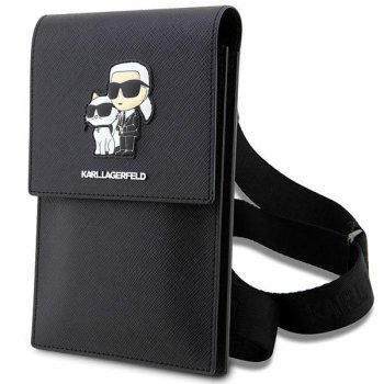 Karl Lagerfeld Universal Phone Pouch Saffiano K&C NFT, Black