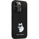 Karl Lagerfeld iPhone 14 Pro Max vāciņš Silicone Choupette Metal Pin, melns
