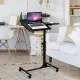 Adjustable Laptop Table on Wheels Black