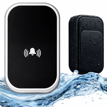 Wireless Kinetic Doorbell, 130m, IP68, Black
