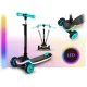 Kids 3-Wheel Balance Scooter with LED Wheels Ricokids Leddi, Black-Turquoise