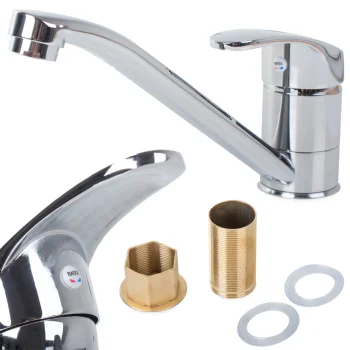 Kitchen Sink Faucet with Long Spout, Chrome