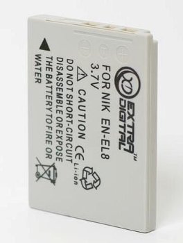 Extra Digital Replacement Battery for Nikon EN-EL8 750mAh 3.6V