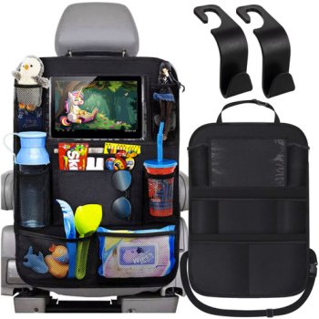 Xtrobb Backseat Car Organizer with Touch Screen Tablet Holder, Black