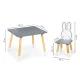 Ecotoys WH141 Kids Table and 2 Chairs Set, Bunny Motif