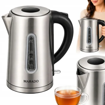 Electric Kettle 1.7L 1850-2200W, Stainless Steel, Silver