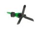 Pulsating 360° rotating lawn sprinkler, green-black