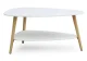 ModernHome Coffee Table with Shelf, White