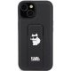 Чехол Karl Lagerfeld для iPhone 15 Plus / 14 Plus Gripstand Saffiano Choupette Pin, черный