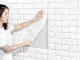 Self-Adhesive 3D Wall Panel, White Brick, Foam, 70x77 cm