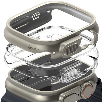 Ringke Slim Case 2-Pack for Apple Watch Ultra 1/2 (49mm) Clear & Titanium