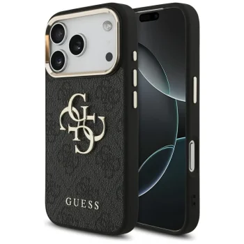 Guess 4G Big 4G Classic Logo Case for iPhone 17 Pro, Black/Gold