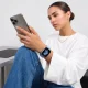 Tech-Protect NylonLoop strap for Apple Watch 44/45/46/49 mm, light blue