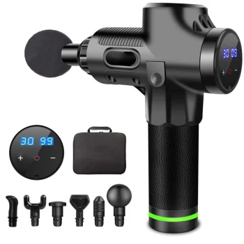 Wireless Massage Gun with LCD Display, 6 Attachments, Case
